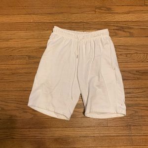 white sweat shorts
